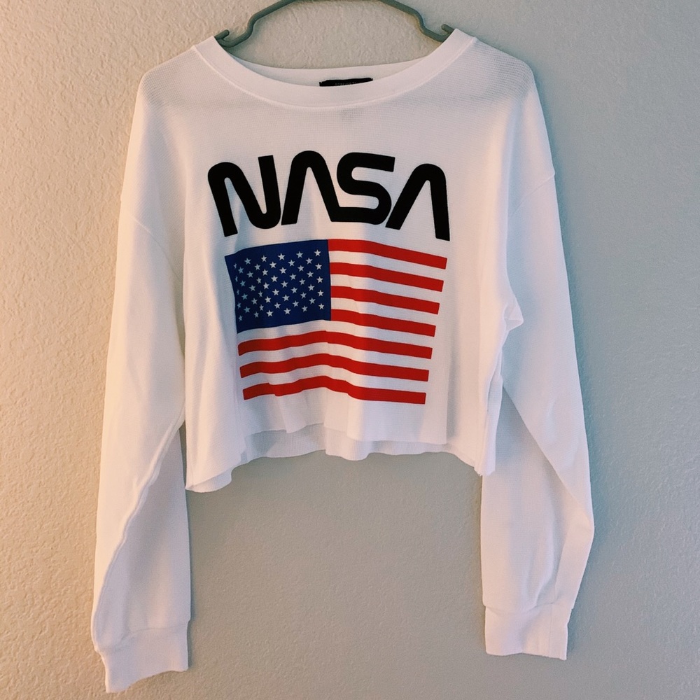 Forever 21 NASA long sleeve crop top